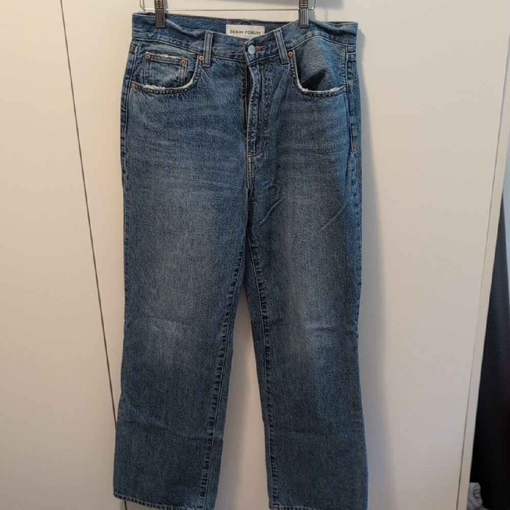 Denim Forum Straight Leg Blue Jeans